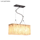 DecorBites™ Modern Black Dining Room Island Light Fixture with Rectangle Amber Glass Shade