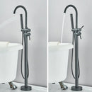 DecorBites™ Modern Black Floor Mounted Tub Faucet