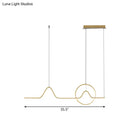 DecorBites™ Modern Black/Gold Aluminum Linear LED Island Lighting with Sun and Mountain Design - Warm/White Light