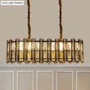 DecorBites™ Modern Black-Gold Crystal Inlaid Pendant Light - 8-Light, Oblong Shape - Ideal for Island Hanging