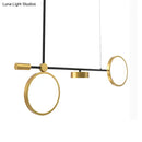 DecorBites™ Modern Black-Gold LED Pendant Light for Island, Metal, Round Shape - Warm/White Illumination