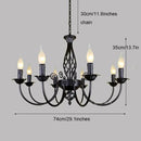 Modern black iron scrollwork chandelier living room light