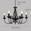Modern black iron scrollwork chandelier living room light