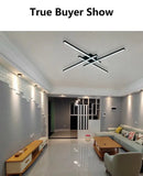DecorBites™ Modern Black LED Chandelier Lights for Bedroom and Living Room