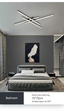 DecorBites™ Modern Black LED Chandelier Lights for Bedroom and Living Room