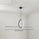DecorBites™ Modern Black Metal Stick and Ring LED Pendant Lamp for Dining Room Island