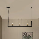 DecorBites™ Modern Black Metallic Linear Chandelier with Oblique Clear Shade, LED Pendant Light - Warm/White Illumination