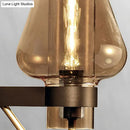 DecorBites™ Modern Black Mushroom Wall Sconce with Amber Glass - Bedroom Lighting Fixture