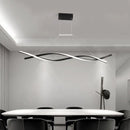 DecorBites™ Modern Black Twist LED Pendant Light with Aluminum Chandelier Design - Perfect for Restaurants