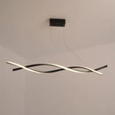 DecorBites™ Modern Black Twist LED Pendant Light with Aluminum Chandelier Design - Perfect for Restaurants