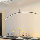DecorBites™ Modern Black/White Arched Pendant Light with Acrylic LED and Warm/White Glow