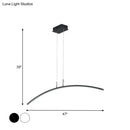 DecorBites™ Modern Black/White Arched Pendant Light with Acrylic LED and Warm/White Glow