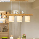 DecorBites™ Modern Branch Island Pendant Light with LED, Wood Dining Room Ceiling Light and Cream Glass Shade