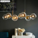 DecorBites™ Modern Brass Island Light with Dome Glass Shades - 8-Light Dining Room Suspension Lighting