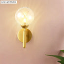 Modern brass glass sphere wall lamp fixture bedroom