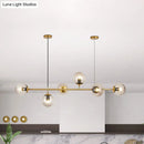 DecorBites™ Modern Bubble Chandelier Lighting - 6-Light Smoke Gray Glass Shade for Kitchen Dining Room
