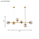 DecorBites™ Modern Bubble Chandelier Lighting - 6-Light Smoke Gray Glass Shade for Kitchen Dining Room
