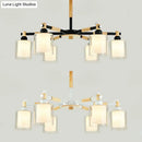 DecorBites™ Modern Chic Glass Cylinder Hanging Pendant Lamp with 6 Lights for Bedroom