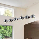 DecorBites™ Modern Chrome Ball Pendant Ceiling Light with 6 Metal Lights - Warm/White Island Lighting for Living Room