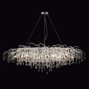 DecorBites™ Modern Chrome Chandelier with Crystal Raindrops