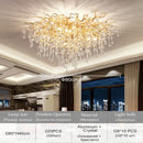 DecorBites™ Modern Chrome Chandelier with Crystal Raindrops