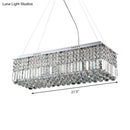 DecorBites™ Modern Chrome Chandelier with Crystal Shade - 8 Light Rectangle Ceiling Fixture for Living Room