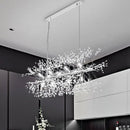 DecorBites™ Modern Chrome Crystal Beaded Sprig Island Pendant Light with 12 Bulbs for Kitchen Hanging