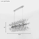 DecorBites™ Modern Chrome Crystal Beaded Sprig Island Pendant Light with 12 Bulbs for Kitchen Hanging