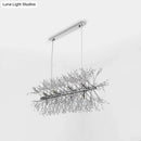 DecorBites™ Modern Chrome Crystal Beaded Sprig Island Pendant Light with 12 Bulbs for Kitchen Hanging