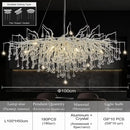 DecorBites™ Modern Chrome Crystal Chandelier for Living Room