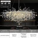 DecorBites™ Modern Chrome Crystal Chandelier for Living Room