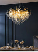 DecorBites™ Modern Chrome Crystal Chandelier for Living Room