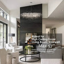DecorBites™ Modern Chrome Crystal Chandelier for Living Room