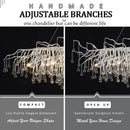 DecorBites™ Modern Chrome Crystal Chandelier for Living Room