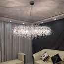 DecorBites™ Modern Chrome Crystal Chandelier - Long Raindrop Pendant