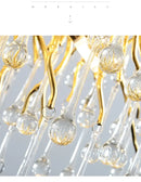 DecorBites™ Modern Chrome Crystal Chandelier - Long Raindrop Pendant