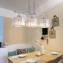 DecorBites™ Modern Chrome Drum Crystal Pendant Light for Dining Room Island – 2/3 Bulbs Hanging from Ceiling