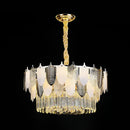 Modern gold crystal leaf ceiling light living room pendant