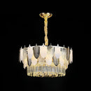 Modern gold crystal leaf ceiling light living room pendant