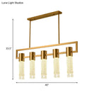 DecorBites™ Modern Crystal Draping Brass Island Pendant Lighting Fixture - 15-Light Linear Suspension