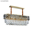 DecorBites™ Modern Crystal Ellipse Island Pendant Light - Elegant 10-Bulb Suspension Lighting for Dining Room - Black-Gold Finish