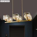 DecorBites™ Modern Crystal Island Pendant Light with 6 Bulbs and Gold Finish