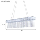 DecorBites™ Modern Crystal LED Kitchen Island Pendant Light with Chain Fringe - Oversized Rectangle Design