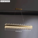 Modern brass plated crystal loop pendant light for dining room