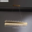 Modern brass plated crystal loop pendant light for dining room