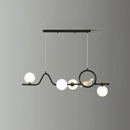 DecorBites™ Modern Curve Island Ceiling Light with Glass Ball Shade for Dining Room