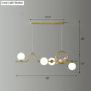DecorBites™ Modern Curve Island Ceiling Light with Glass Ball Shade for Dining Room