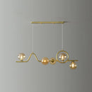 DecorBites™ Modern Curve Island Ceiling Light with Glass Ball Shade for Dining Room