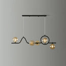 DecorBites™ Modern Curve Island Ceiling Light with Glass Ball Shade for Dining Room