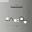 DecorBites™ Modern Curve Island Ceiling Light with Glass Ball Shade for Dining Room